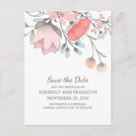 Vintage rustikale Flora Save the Date Ankündigungspostkarte