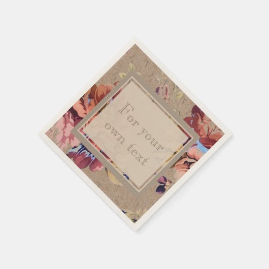 Vintage Rustikale Flora Serviette (Ecke)