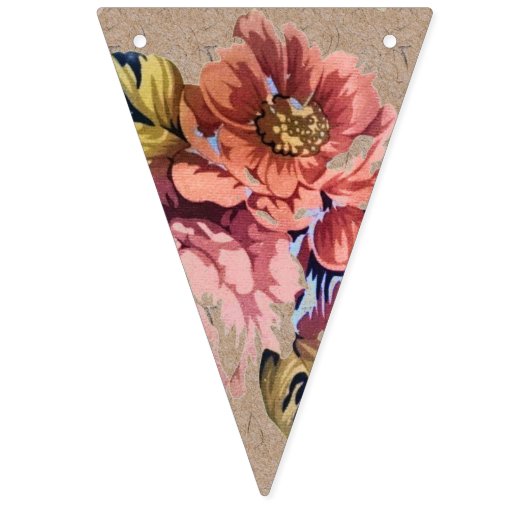 Vintage Rustikale Flora Wimpelkette (Erste Fahne)