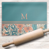 Vintage rustikale florale Monogramm Geschirrtuch