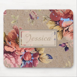 Vintage Rustikale Florale Personalisierung Mousepad