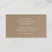 Vintage rustikale Florals Visitenkarte (Rückseite)