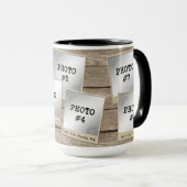 Vintage Rustikale Foto-Kollage Tasse (VorderseiteRechts)