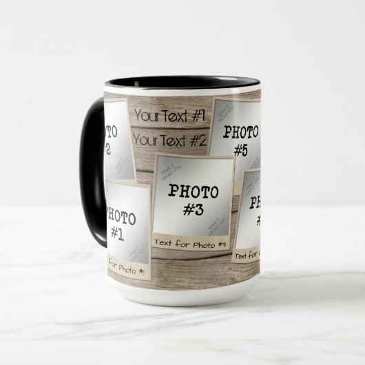 Vintage Rustikale Foto-Kollage Tasse (Vorderseite Links)