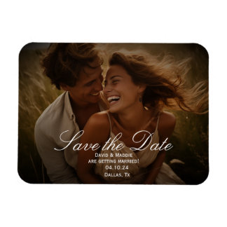 Vintage rustikale Foto-Save-the-Date-Hochzeitsverl Magnet