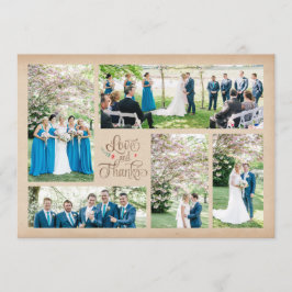 Vintage rustikale FotoCollage Vielen Dank Karten