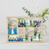 Vintage rustikale FotoCollage Vielen Dank Karten (Stehend Vorderseite)