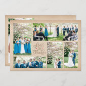 Vintage rustikale FotoCollage Vielen Dank Karten (Vorne/Hinten)