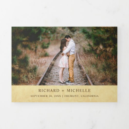 Vintage Rustikale GartenLaterne Dreifach Gefaltete Einladung (Cover)