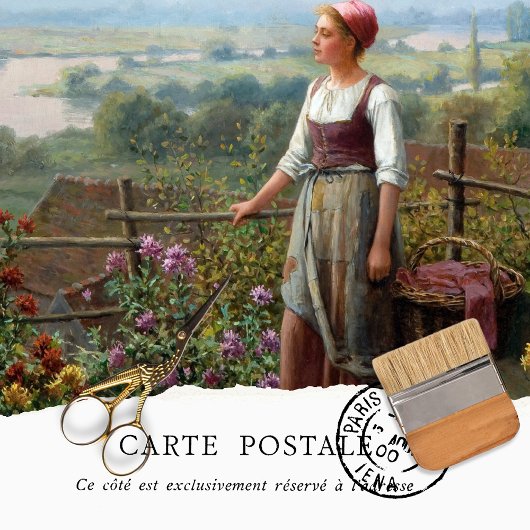 Vintage Rustikale Girl Dahlia Decoupage Seidenpapier