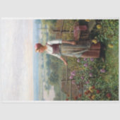 Vintage Rustikale Girl Dahlia Decoupage Seidenpapier (Vorderseite)