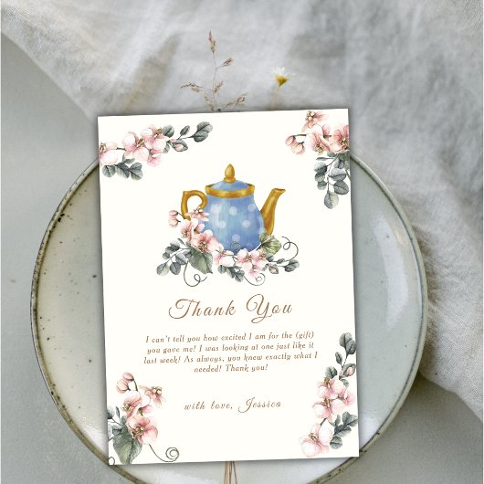 Vintage Rustikale Girl Wildblume Tea Babydusche Dankeskarte