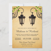 Vintage rustikale hängende Lampen, die Einladung (Vorderseite)