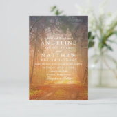 Vintage Rustikale Herbstbaumreihe mit Lichtereihen Einladung (Stehend Vorderseite)