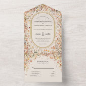 Vintage Rustikale Herbstbeige Hochzeit All In One Einladung (Innen Boden)