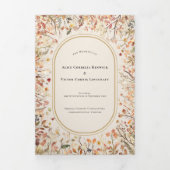 Vintage Rustikale Herbstbeige Hochzeit Dreifach Gefaltete Einladung (Cover)