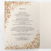 Vintage Rustikale Herbstbeige Hochzeit Dreifach Gefaltete Einladung (Innen Erste Seite)