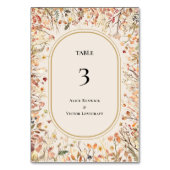 Vintage Rustikale Herbstbeige Hochzeitsstimmung Ti Tischnummer (Vorderseite)