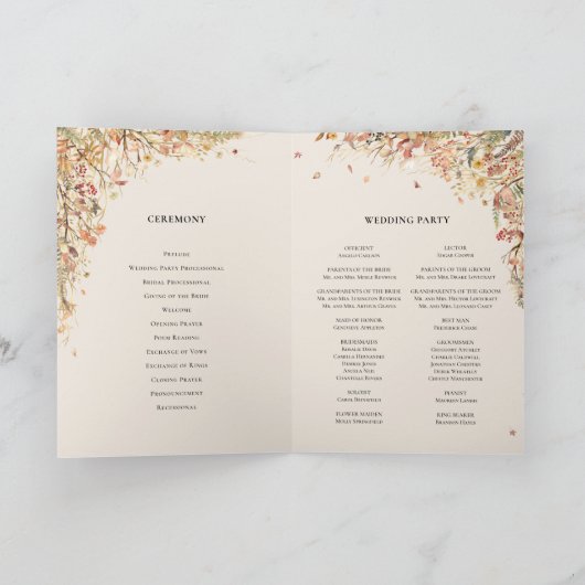 Vintage Rustikale Herbstbeige Programm (Innenseite)