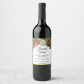 Vintage Rustikale Herbstblütenhochzeit Vielen Dank Weinetikett (Vorderseite)