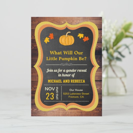 Vintage Rustikale Herbstkuppeldarstellung Einladung (Stehend Vorderseite)