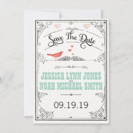 Vintage rustikale Herzkranzkoralle Save the Date