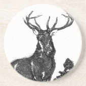 Vintage Rustikale Hirschknotenhöhle Getränkeuntersetzer (Vorne)