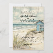Vintage Rustikale Hochzeit am Küstenstrand Einladung (Vorderseite)