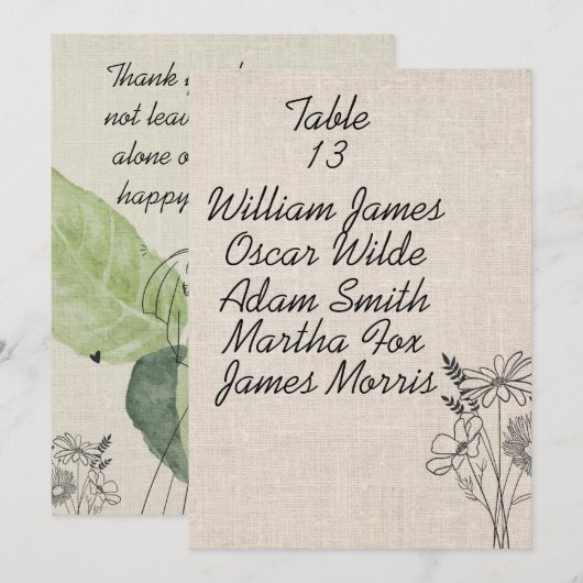 Vintage Rustikale Hochzeit Ankündigung (Vorne/Hinten)