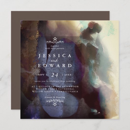 Vintage Rustikale Hochzeit der Vogelwelt Einladung (Vorne/Hinten)