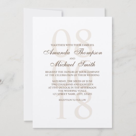 Vintage Rustikale Hochzeit Einladung (Vorderseite)