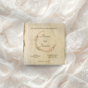 Vintage rustikale Hochzeit Einladung
