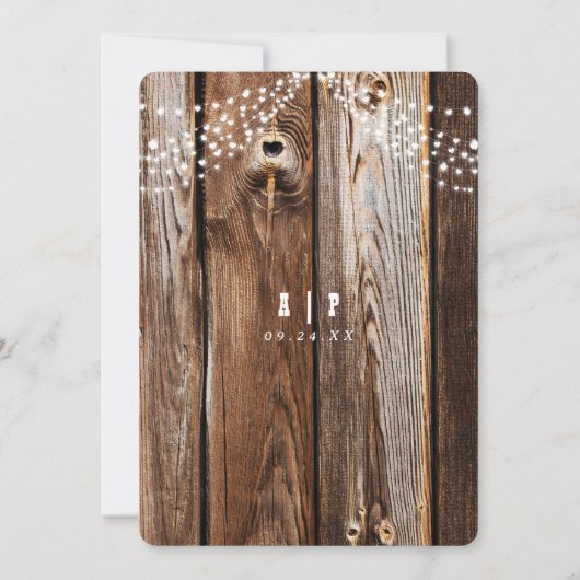 Vintage Rustikale Hochzeit Einladung (Rückseite)