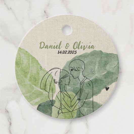 Vintage Rustikale Hochzeit Geschenkanhänger (Vorderseite)