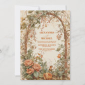 Vintage Rustikale Hochzeit im Jugendstil Einladung (Vorderseite)