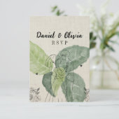 Vintage Rustikale Hochzeit RSVP Karte (Stehend Vorderseite)