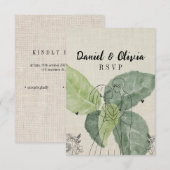 Vintage Rustikale Hochzeit RSVP Karte (Vorne/Hinten)