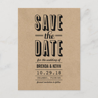 Vintage-Rustikale-Hochzeit-Save-the-Date-Postkarte Ankündigungspostkarte