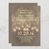 Vintage rustikale Hochzeitseinladung mit Lichtern Einladung (Vorne/Hinten)