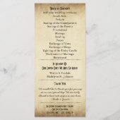 Vintage rustikale Hochzeitsprogramme Programm (Rückseite)