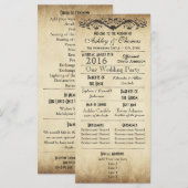 Vintage rustikale Hochzeitsprogramme Programm (Vorne/Hinten)