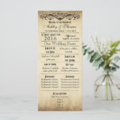 Vintage rustikale Hochzeitsprogramme Programm (Stehend Vorderseite)