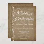 Vintage Rustikale Hochzeitsreise Einladung (Vorne/Hinten)