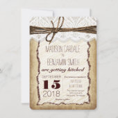 Vintage Rustikale Hochzeitsreise Einladung (Vorderseite)