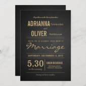 Vintage rustikale Hochzeitsschrift Einladung (Vorne/Hinten)