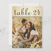 Vintage rustikale Hochzeitsszeitsfeier Tischnummer (Rückseite)