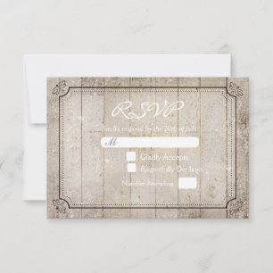 Vintage-Rustikale Holz-Landhochzeit-RSVP-Karte RSVP Karte