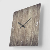 Vintage rustikale Holzdekoration Quadratische Wanduhr (Winkel)