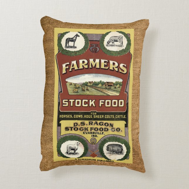 Vintage Rustikale Imitate Burlap-Gefüttert Sack-Vo Dekokissen (Rückseite(Vertikal))