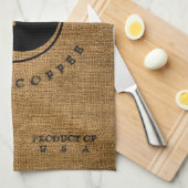 Vintage rustikale Imitate Burlap-Kaffeesack-Vorlag Geschirrtuch (Viertel Falte)